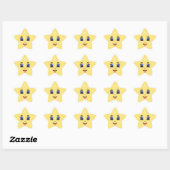Sticker Étoile Joli visage Jaune Emoji (Feuille)