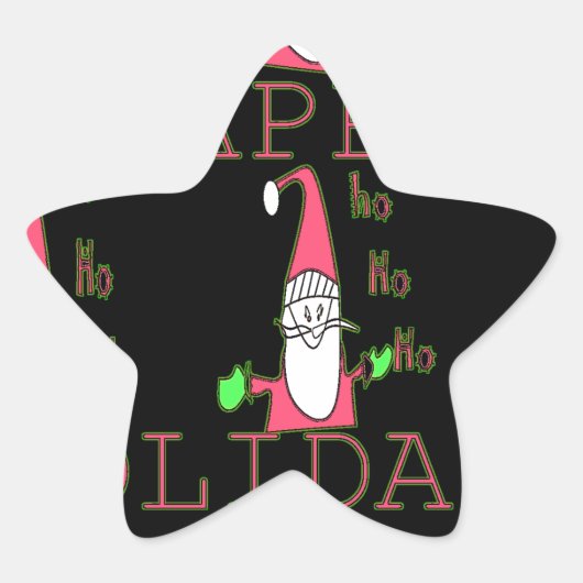 Sticker Étoile Jolly Mouse Père Noël : Une Illustration Fun Holid (Devant)