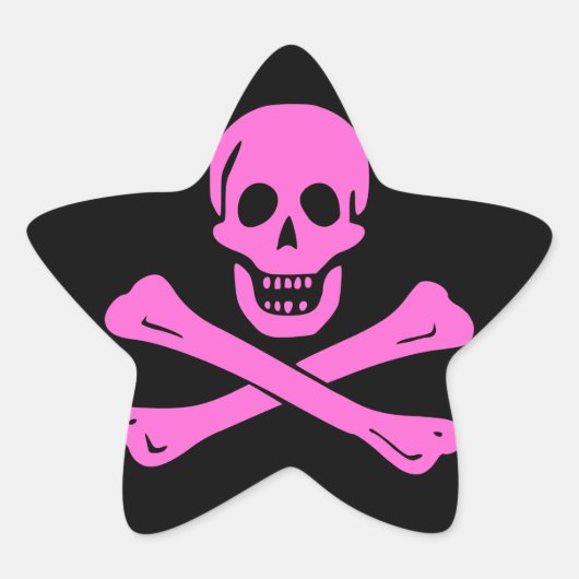 Sticker Étoile Jolly roger rose (Devant)