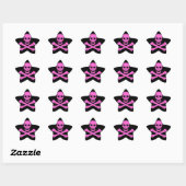 Sticker Étoile Jolly roger rose (Feuille)