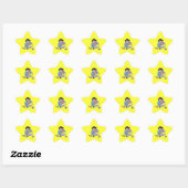 Sticker Étoile Joueuse de fille d'hockey de champ (Feuille)