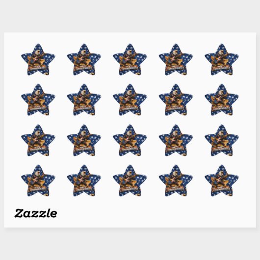 Sticker Étoile Joyeuse fête de l'Indépendance star de description (Feuille)