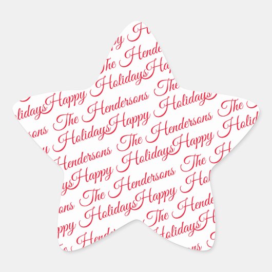 Sticker Étoile Joyeuses Fêtes Personnalisées (Devant)