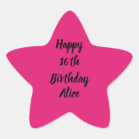 Joyeux 16e anniversaire rose noir Nom personnalisé