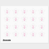 Sticker Étoile Joyeux 1er Anniversaire rose blanc Nom personnalis (Feuille)