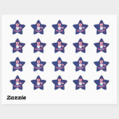 Sticker Étoile Joyeux 4 juillet mignonne Aquarelle Gnomes Bleu (Feuille)