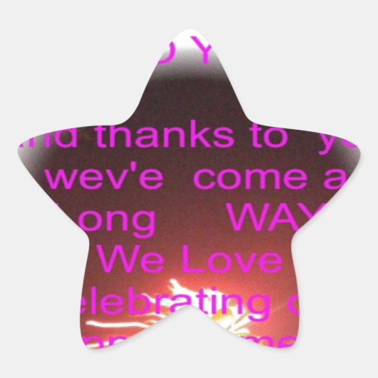 Sticker Étoile Joyeux anniversaire à vous Art Imprimer (Devant)