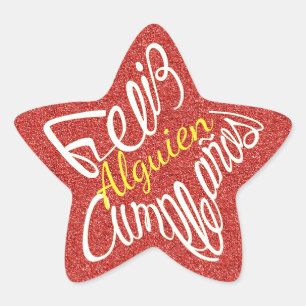 Sticker Étoile Joyeux anniversaire avec des étoiles