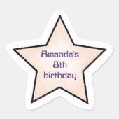 Sticker Étoile Joyeux Anniversaire Enfants Étoile Rétro Pastel Mi (Devant)