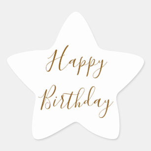 Sticker Étoile Joyeux Anniversaire Or Couleur personnalisée Texte