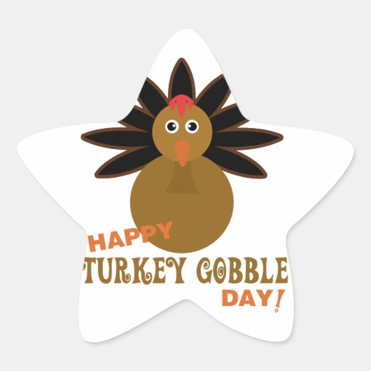 Sticker Étoile Joyeux Jour de la grogne turque Thanksgiving (Devant)