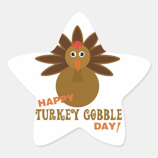 Sticker Étoile Joyeux Jour de la grogne turque Thanksgiving (Devant)