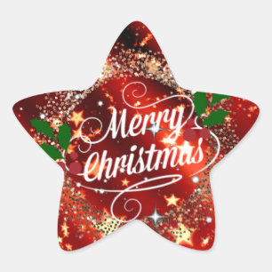 Sticker Étoile Joyeux Noël, design de vacances pétillant