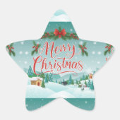 Sticker Étoile Joyeux Noël festif et joyeux (Devant)