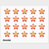 Sticker Étoile Joyeux Noël Golden Red Parties scintillant Hearts  (Feuille)