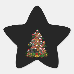 Sticker Étoile Joyeux Noël Lumières des arbres de Noël de chien