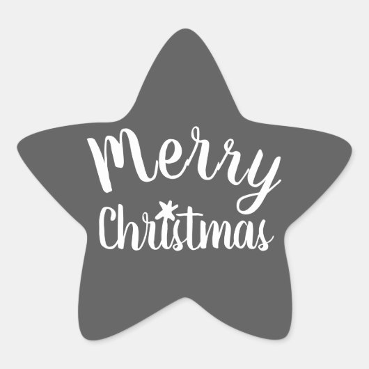 Sticker Étoile Joyeux Noël Moderne Gris (Devant)