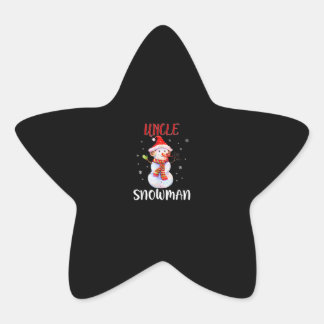 Sticker Étoile Joyeux Noël Oncle Snowman | Cadeaux Oncle