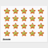 Sticker Étoile Joyeux Noël Parties scintillant Rouge Texte Motif (Feuille)