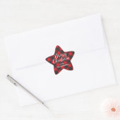 Sticker Étoile Joyeux Noël simple rouge (Enveloppe)