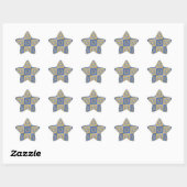 Sticker Étoile Judaica Star de David Metal Gold Blue (Feuille)