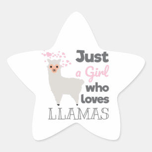Sticker Étoile Juste une fille qui aime les lamas