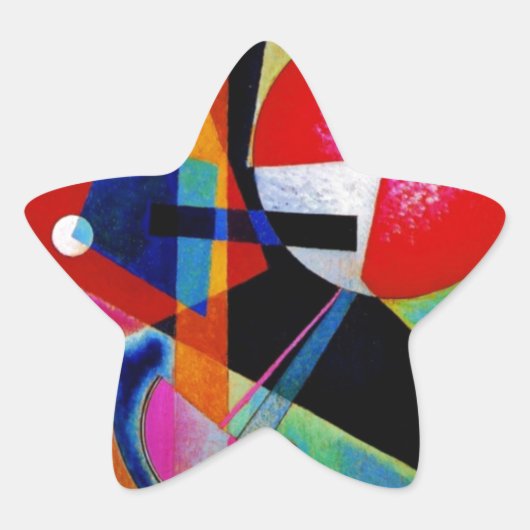 Sticker Étoile Kandinsky en peinture Abstraite bleue (Devant)
