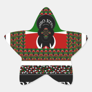 Sticker Étoile Karibu Kenya : Les couleurs vives du drapeau natio
