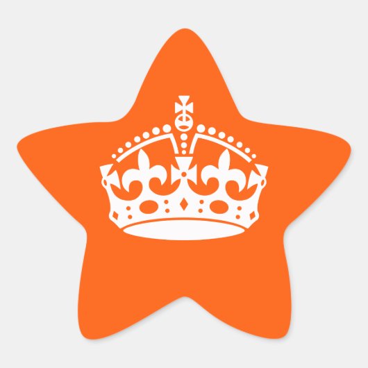 Sticker Étoile KEEP CALM CROWN Icon on Orange Customize This (Devant)