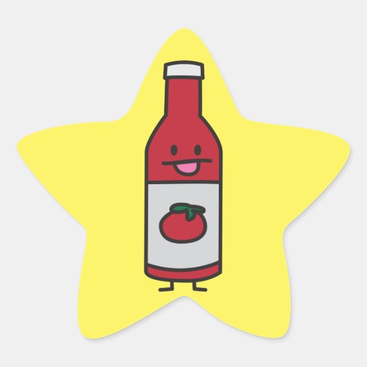 Sticker Étoile Ketchup Bouteille Sauce tomate Table condiment fan (Devant)