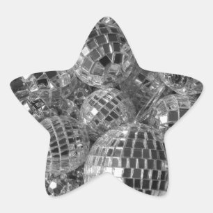 Sticker Étoile La boule de disco ornemente la photo noire et