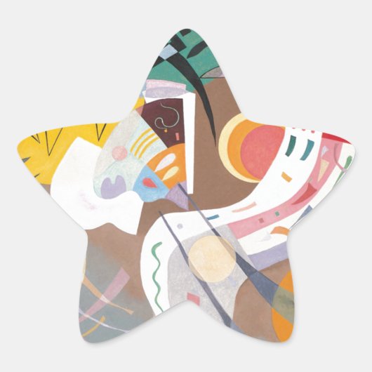 Sticker Étoile La courbe dominante de Kandinsky Abstraite (Devant)
