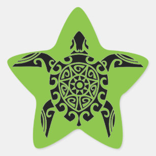 Sticker Étoile La tortue tribale polynésienne a conçu des