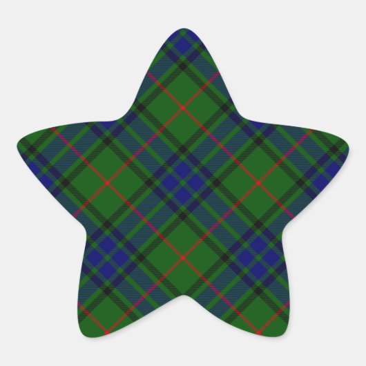 Sticker Étoile Lauder tartan bleu vert plaid (Devant)
