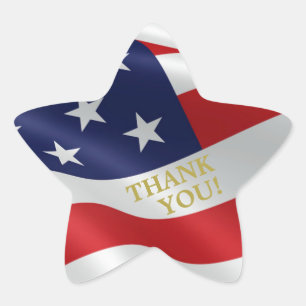 Sticker Étoile Le drapeau des Etats-Unis d'Amérique Merci