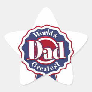 Sticker Étoile Le plus grand papa du monde - ruban