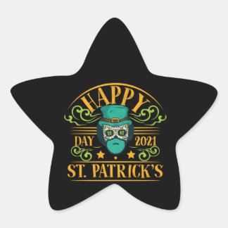 Sticker Étoile Leprechaun Crâne sucre Jour de la Saint Patrick ca