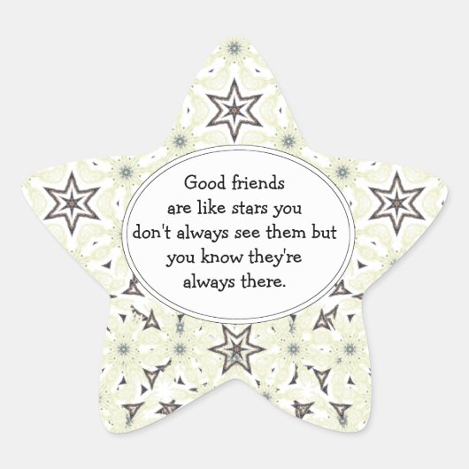 Sticker Étoile Les bons amis sont comme les étoiles Citation pers (Devant)