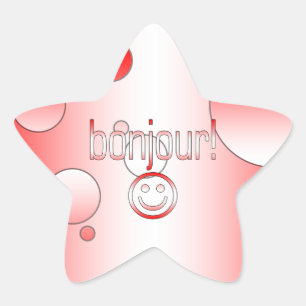 Sticker Étoile Les cadeaux canadiens français bonjour Bonjour