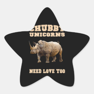 Sticker Étoile Les Unicornes de Chubby ont besoin d'amour pour le
