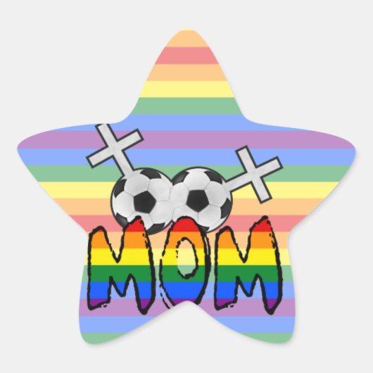 Sticker Étoile Lesbian Soccer Mom (avec arc-en-ciel) (Devant)