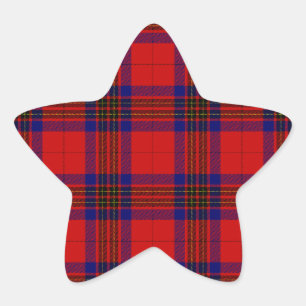 Sticker Étoile Leslie tartan rouge bleu violet plaid