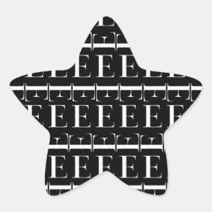 Sticker Étoile Lettre initiale monogramme E