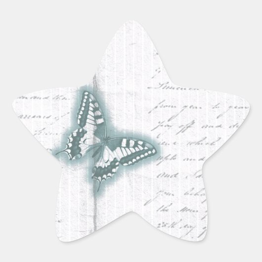 Sticker Étoile Lettre papillon vintage (Devant)
