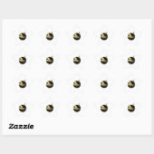 Sticker Étoile libellule d'or en cercle noir (Feuille)