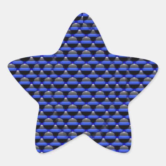 Sticker Étoile Ligne bleue mince (Devant)