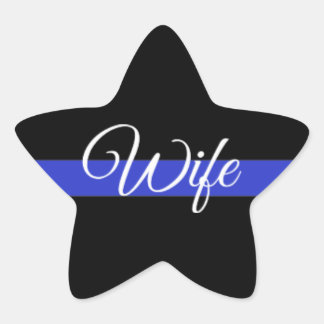 Sticker Étoile Ligne Bleue Mince : Femme de police