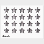Sticker Étoile lignes noires et blanches sur le textile (Feuille)