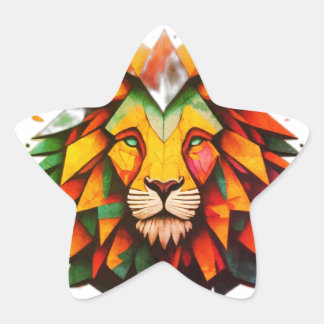 Sticker Étoile lion urbain