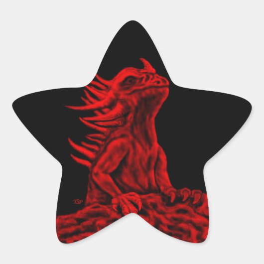 Sticker Étoile Little red Dragon (Devant)